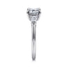 Emeroux - 14K White Gold Emerald Cut Three Stone Diamond Engagement Ring - 0.3 ct
