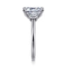 Nigela - 14K White Gold Emerald Cut Three Stone Lotus Diamond Engagement Ring - 0.4 ct