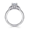 Ebony - 14K White Gold Emerald Cut Three Stone Diamond Engagement Ring - 0.19 ct