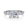 Cassidy - 14K White Gold Emerald Cut Three Stone Diamond Engagement Ring - 0.5 ct