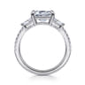 Cassidy - 14K White Gold Emerald Cut Three Stone Diamond Engagement Ring - 0.5 ct