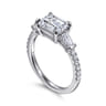 Cassidy - 14K White Gold Emerald Cut Three Stone Diamond Engagement Ring - 0.5 ct