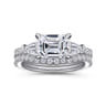 Cassidy - 14K White Gold Emerald Cut Three Stone Diamond Engagement Ring - 0.5 ct