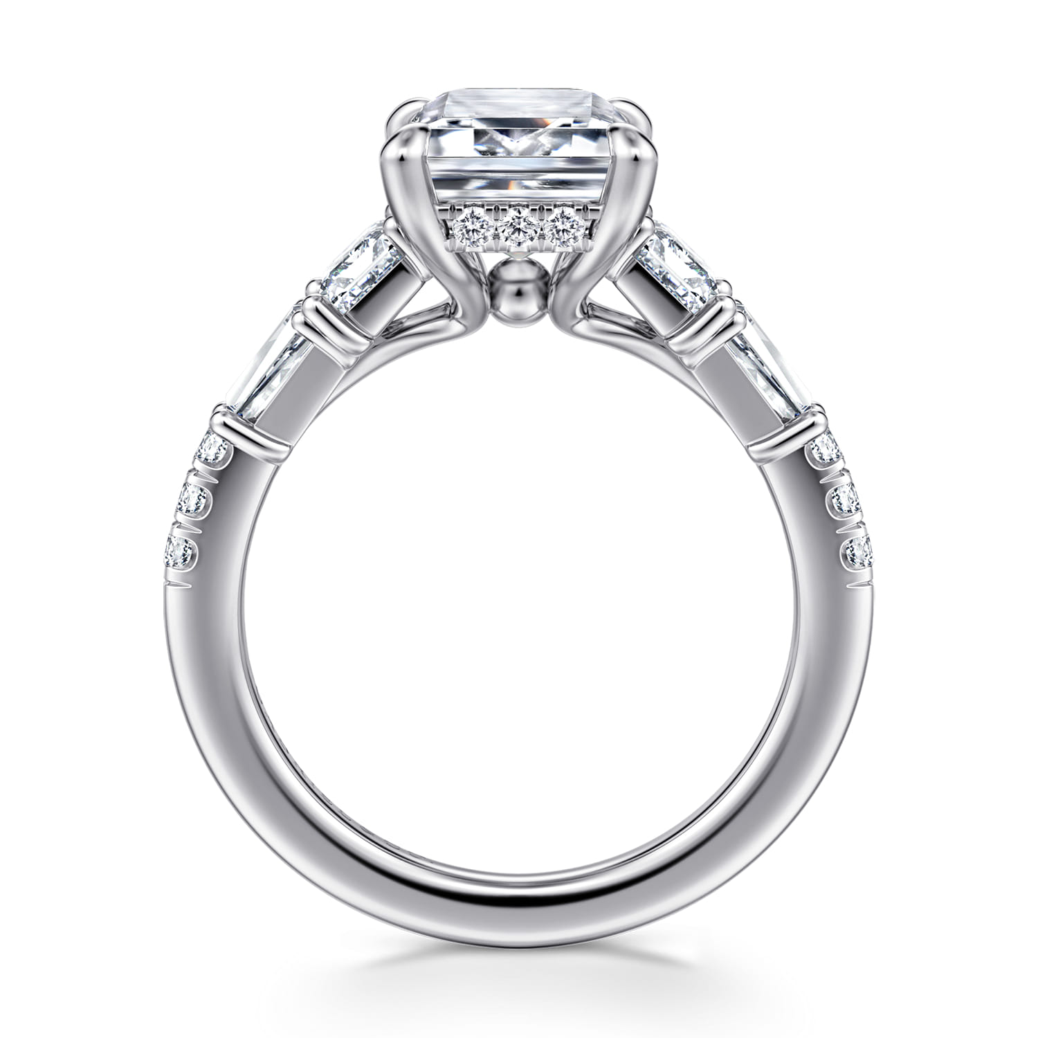 Genni - 14K White Gold Emerald Cut Diamond Engagement Ring - 1.08 ct - Shot 2