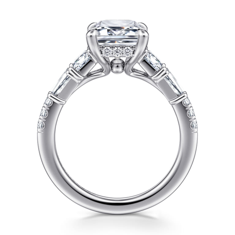 Genni - 14K White Gold Emerald Cut Diamond Engagement Ring - 1.08 ct - Shot 2