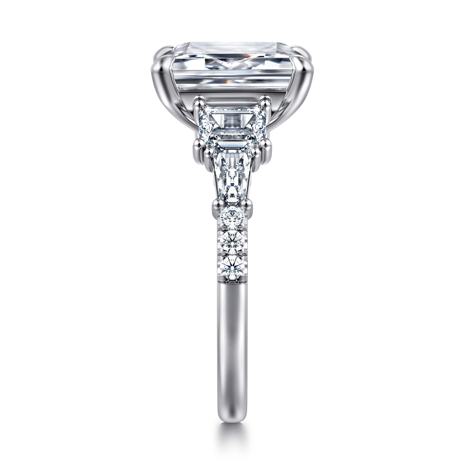 Genni - 14K White Gold Emerald Cut Diamond Engagement Ring - 1.08 ct - Shot 4