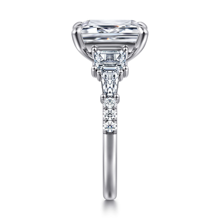 Genni - 14K White Gold Emerald Cut Diamond Engagement Ring - 1.08 ct - Shot 4