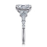 Genni - 14K White Gold Emerald Cut Diamond Engagement Ring - 1.08 ct