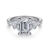 Genni - 14K White Gold Emerald Cut Diamond Engagement Ring - 1 ct