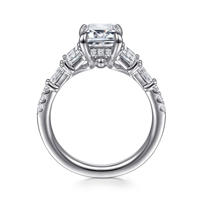 Genni - 14K White Gold Emerald Cut Diamond Engagement Ring - 1 ct - Shot 2