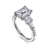 Genni - 14K White Gold Emerald Cut Diamond Engagement Ring - 1 ct