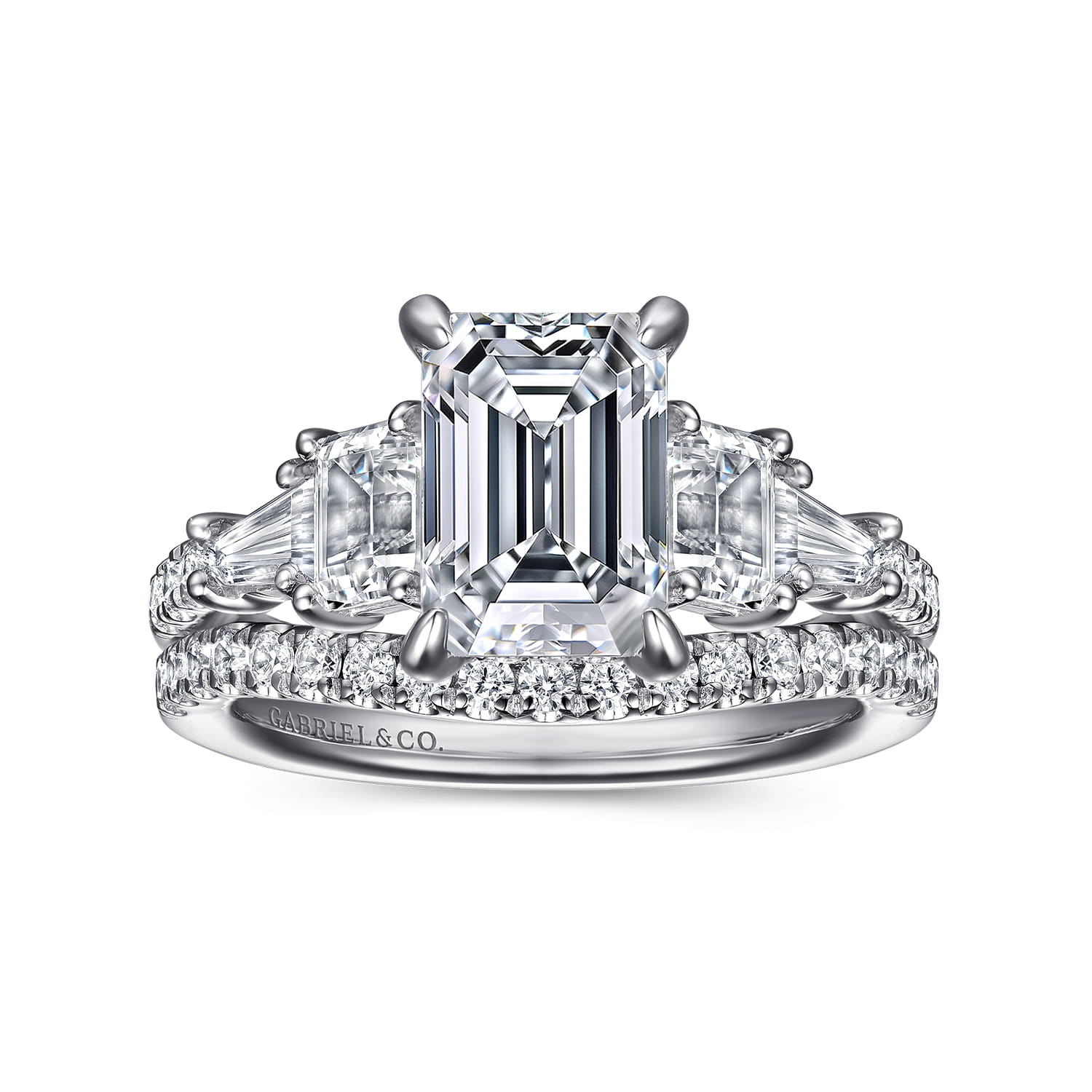 Genni - 14K White Gold Emerald Cut Diamond Engagement Ring - 1 ct - Shot 4