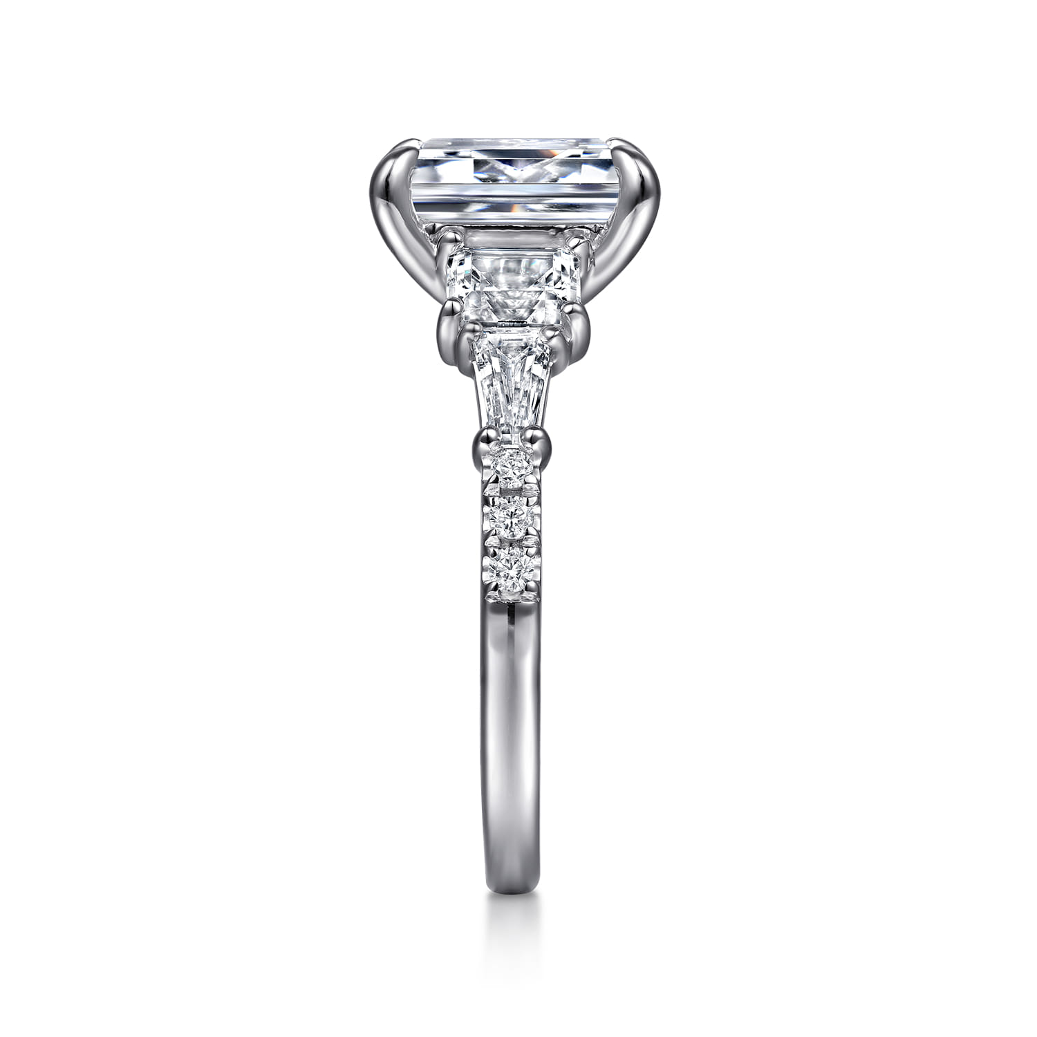 Genni - 14K White Gold Emerald Cut Diamond Engagement Ring - 1 ct - Shot 5