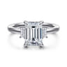 Alaminos - 14K White Gold Emerald Cut Three Stone Diamond Engagement Ring - 0.19 ct