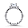 Alaminos - 14K White Gold Emerald Cut Three Stone Diamond Engagement Ring - 0.19 ct