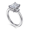Alaminos - 14K White Gold Emerald Cut Three Stone Diamond Engagement Ring - 0.19 ct