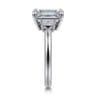 Alaminos - 14K White Gold Emerald Cut Three Stone Diamond Engagement Ring - 0.19 ct