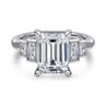 Andre - 14K White Gold Emerald Cut Diamond Engagement Ring - 0.5 ct