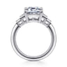 Andre - 14K White Gold Emerald Cut Diamond Engagement Ring - 0.5 ct