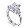 Andre - 14K White Gold Emerald Cut Diamond Engagement Ring - 0.5 ct