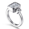 Nelle - 14K White Gold Emerald Cut Three Stone Diamond Engagement Ring - 0.3 ct