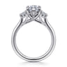 Sanaa - 14K White Gold Marquise Shape 3 Stone Diamond Engagement Ring - 0.4 ct