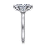 Sanaa - 14K White Gold Marquise Shape 3 Stone Diamond Engagement Ring - 0.4 ct