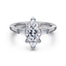 Acacia - 14K White Gold Marquise Shape Three Stone Diamond Engagement Ring - 0.3 ct