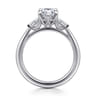 Acacia - 14K White Gold Marquise Shape Three Stone Diamond Engagement Ring - 0.3 ct