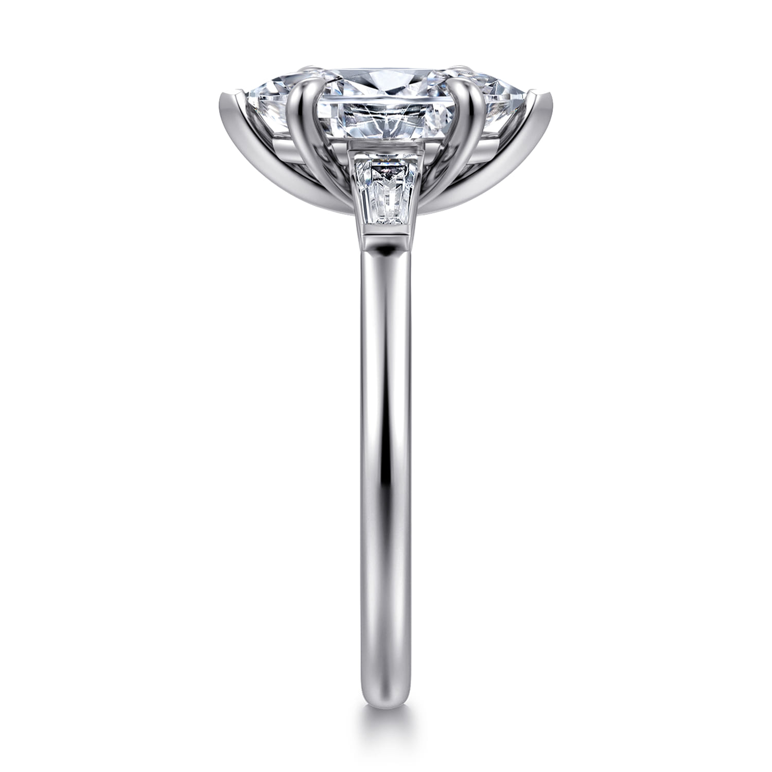 Acacia - 14K White Gold Marquise Shape Three Stone Diamond Engagement Ring - 0.3 ct - Shot 4