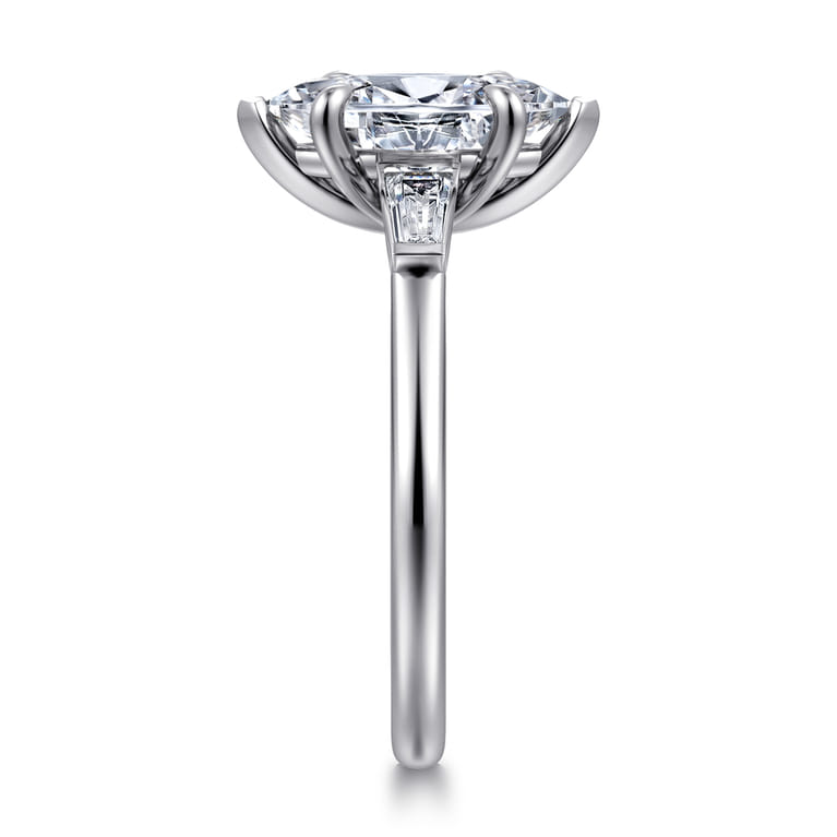 Acacia - 14K White Gold Marquise Shape Three Stone Diamond Engagement Ring - 0.3 ct - Shot 4