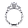 Abina - 14K White Gold Marquise Shape Three Stone Diamond Engagement Ring - 0.75 ct