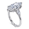Adalia - 14K White Gold Marquise Shape Three Stone Diamond Engagement Ring - 0.6 ct