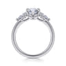 Adalia - 14K White Gold Marquise Shape Three Stone Diamond Engagement Ring - 0.6 ct