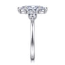 Adalia - 14K White Gold Marquise Shape Three Stone Diamond Engagement Ring - 0.6 ct
