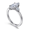 Adeline - 14K White Gold Marquise Shape Three Stone Diamond Engagement Ring - 0.35 ct
