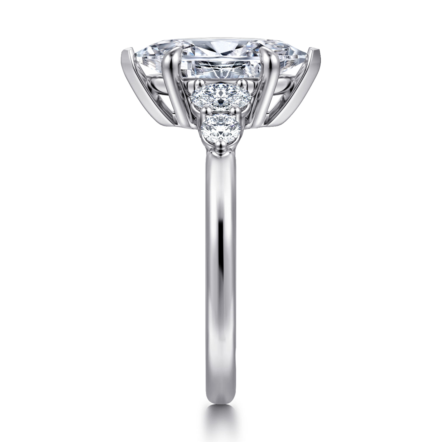 Wave - 14K White Gold Marquise Shape Diamond Engagement Ring - 0.4 ct - Shot 4