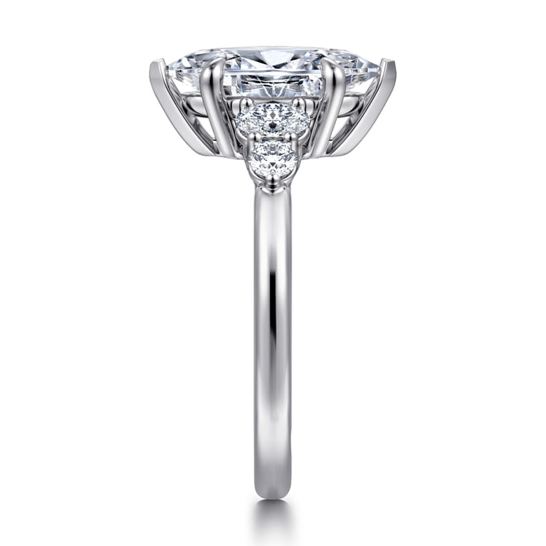 Wave - 14K White Gold Marquise Shape Diamond Engagement Ring - 0.4 ct - Shot 4