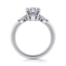 Dela - 14K White Gold Marquise Shape Three Stone Diamond Engagement Ring - 0.17 ct