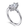 Dela - 14K White Gold Marquise Shape Three Stone Diamond Engagement Ring - 0.17 ct