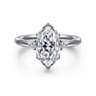Blaise - 14K White Gold Marquise Shape Three Stone Diamond Engagement Ring - 0.08 ct