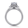 Blaise - 14K White Gold Marquise Shape Three Stone Diamond Engagement Ring - 0.08 ct
