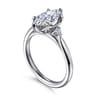 Blaise - 14K White Gold Marquise Shape Three Stone Diamond Engagement Ring - 0.08 ct