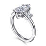 Antonia - 14K White Gold Marquise Shape Three Stone Diamond Engagement Ring - 0.5 ct