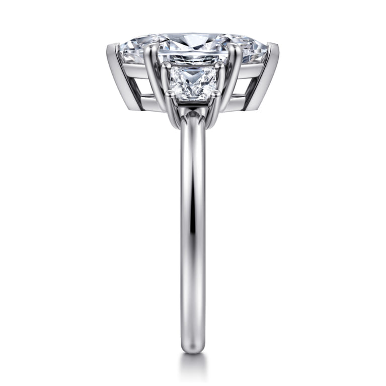 Antonia - 14K White Gold Marquise Shape Three Stone Diamond Engagement Ring - 0.5 ct - Shot 4