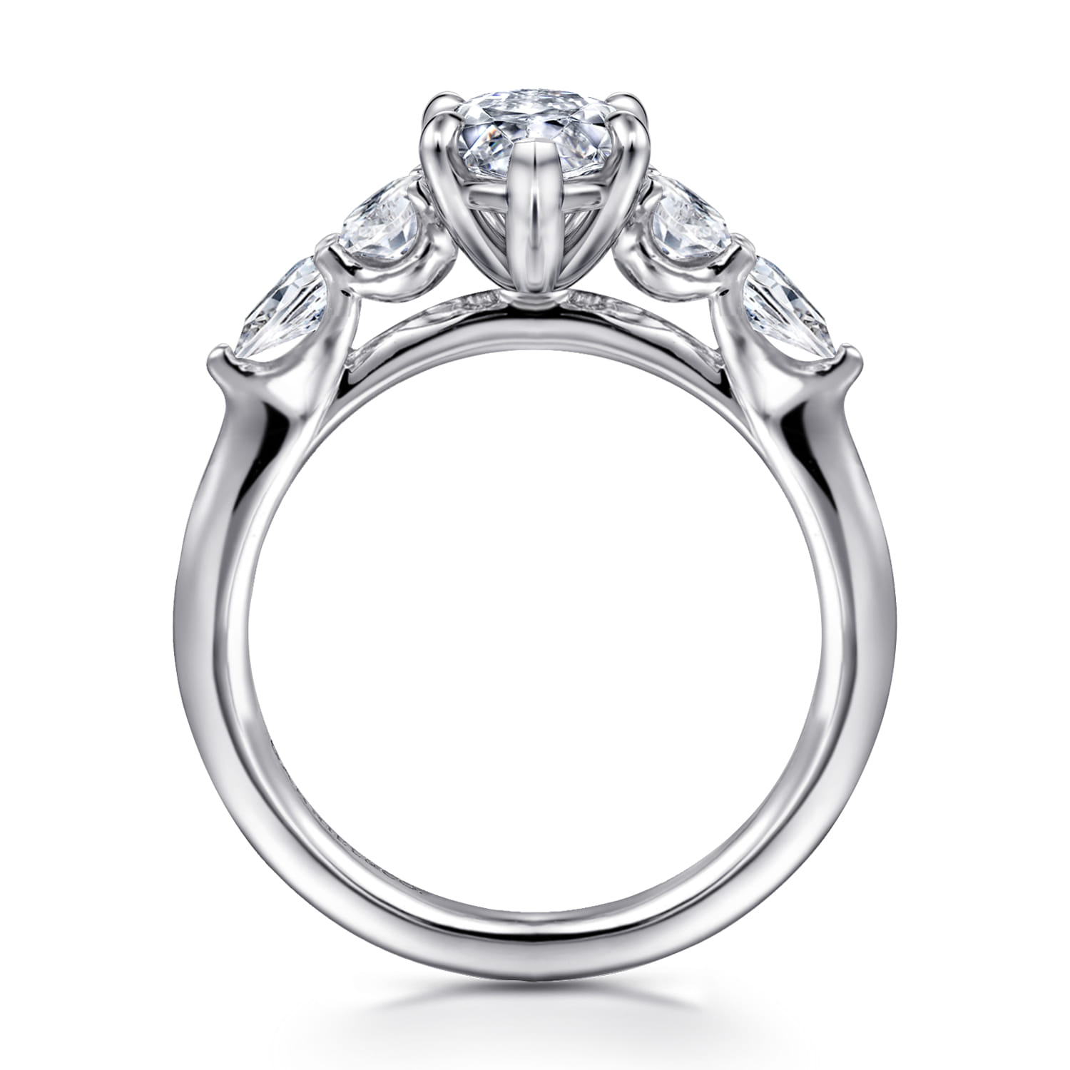 Estefani - 14K White Gold Marquise Shape Diamond Engagement Ring - 0.8 ct - Shot 2