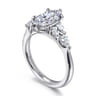 Estefani - 14K White Gold Marquise Shape Diamond Engagement Ring - 0.8 ct
