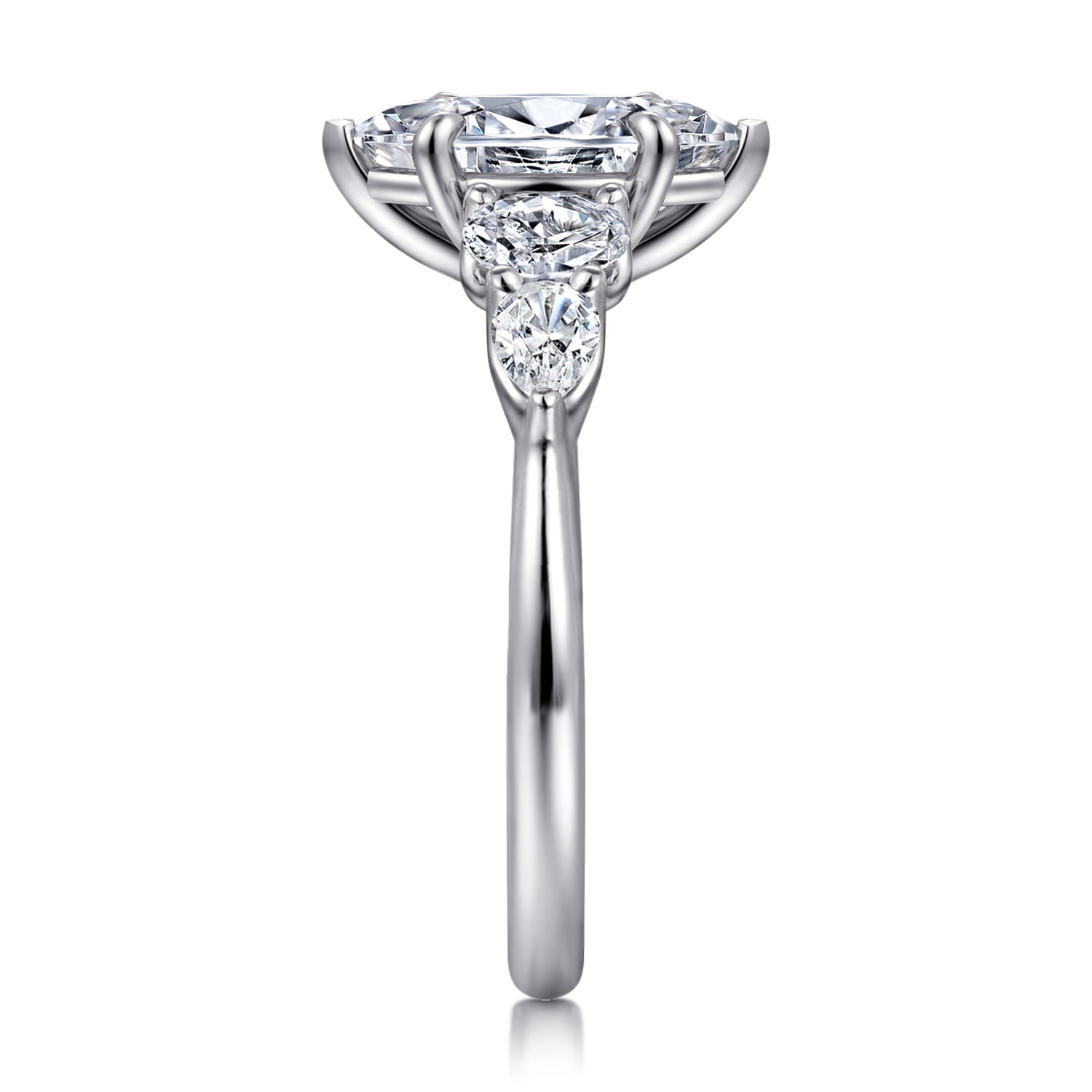Estefani - 14K White Gold Marquise Shape Diamond Engagement Ring - 0.8 ct - Shot 4