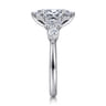 Estefani - 14K White Gold Marquise Shape Diamond Engagement Ring - 0.8 ct