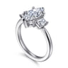 Stephi - 14K White Gold Marquise Shape Three Stone Diamond Engagement Ring - 0.5 ct